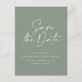 Moderne handgeschreven bruiloft groen briefkaart (Voorkant)