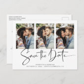 Moderne handgeschreven bruiloft sparen de Datum Briefkaart (Voorkant / Achterkant)