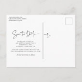 Moderne handgeschreven bruiloft sparen de Datum Briefkaart (Achterkant)