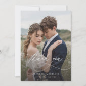 Moderne handgeschreven bruiloft voor script bedankkaart (Voorkant)