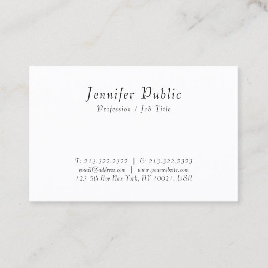 Moderne handgeschreven elegant script Eenvoudig on Visitekaartje (Voorkant)