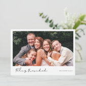 Moderne handgeschreven Feliz Navidad-foto Feestdagenkaart (Staand voorkant)