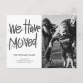 Moderne, handgeschreven foto die we hebben verplaa aankondigingskaart (Voorkant)