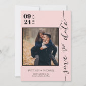 Moderne, handgeschreven foto Opslaan Datum zwart r Save The Date (Voorkant)