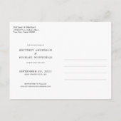 Moderne handgeschreven foto save the date Navy Aankondigingskaart (Achterkant)