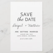 Moderne handgeschreven foto save the date uitnodig (Achterkant)