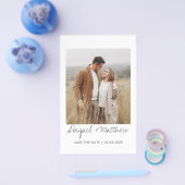 Moderne handgeschreven foto save the date uitnodig flyer (Enkel)