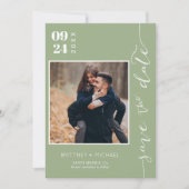 Moderne handgeschreven foto slaat de pagina Datum Save The Date (Voorkant)