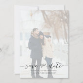 Moderne handgeschreven foto slaat de pagina Datum Save The Date (Achterkant)