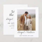 Moderne, handgeschreven foto slaat de uitnodiging  (Voorkant / Achterkant)