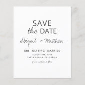 Moderne, handgeschreven foto slaat de uitnodiging  (Achterkant)