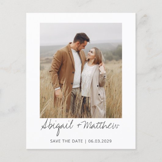 Moderne, handgeschreven foto slaat de uitnodiging  (Voorkant)