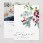 Moderne, handgeschreven foto van Joyful Winter Gre Feestdagenkaart (Voorkant / Achterkant)