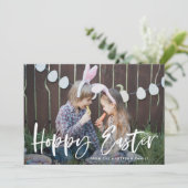 Moderne handgeschreven foto van Snapy Paasfoto Feestdagenkaart (Staand voorkant)