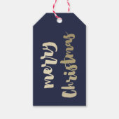 Moderne, handgeschreven Gold Merry-kerst Cadeaulabel (Voorkant)