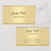 Moderne handgeschreven gouden glitter-Sjabloon voo Visitekaartje (Voorkant / Achterkant)