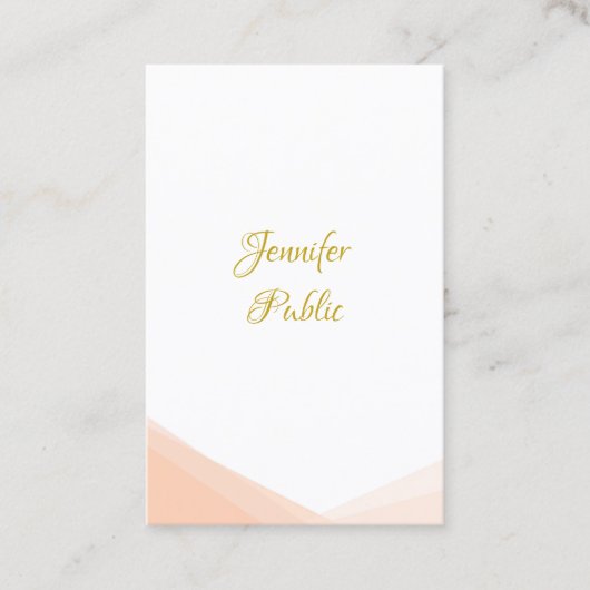 Moderne handgeschreven gouden script trendy Sjablo Visitekaartje (Voorkant)
