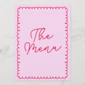 Moderne handgeschreven grillige retro bruiloft menu (Achterkant)