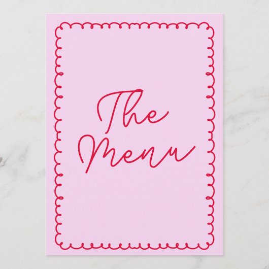Moderne handgeschreven grillige retro bruiloft menu (Achterkant)