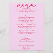 Moderne handgeschreven grillige retro bruiloft menu (Voorkant)