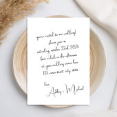 Moderne handgeschreven handgeschreven bruiloft voo kaart