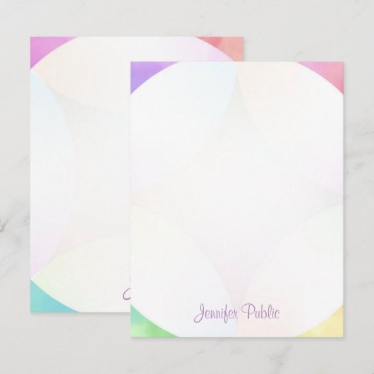 Moderne handgeschreven handgeschreven handgeschrev notitiekaartje (Voorkant / Achterkant)