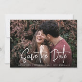 Moderne handgeschreven handgeschreven kabelverbind save the date (Voorkant)