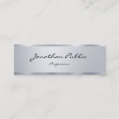 Moderne handgeschreven handgeschreven script, zilv mini visitekaartje (Voorkant)