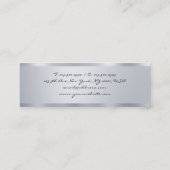 Moderne handgeschreven handgeschreven script, zilv mini visitekaartje (Achterkant)