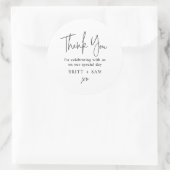 Moderne handgeschreven handgeschreven versie voor  ronde sticker (Tas)