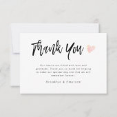 Moderne handgeschreven hart trouwdag  bedankkaart (Voorkant)