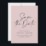Moderne handgeschreven huwelijksaankondiging typog save the date<br><div class="desc">Een moderne,  vette bruiloft met typografie,  bespaart de date card. Met moderne,  elegante typografie en gestript backer design. De kleuren kunnen worden aangepast.</div>