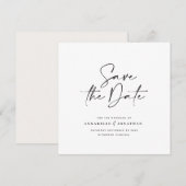 Moderne handgeschreven huwelijksaankondiging typog save the date (Voorkant / Achterkant)