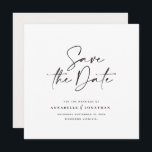 Moderne handgeschreven huwelijksaankondiging typog save the date<br><div class="desc">Een moderne,  vette bruiloft met typografie,  bespaart de date card. Met moderne,  elegante typografie en gestript backer design. De kleuren kunnen worden aangepast.</div>