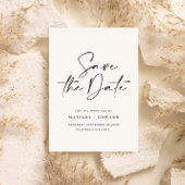 Moderne handgeschreven huwelijksaankondiging typog save the date