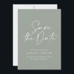 Moderne handgeschreven huwelijksaankondiging typog save the date<br><div class="desc">Een moderne,  vette bruiloft met typografie,  bespaart de date card. Met moderne,  elegante typografie en gestript backer design. De kleuren kunnen worden aangepast.</div>