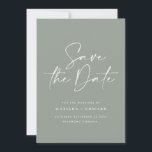 Moderne handgeschreven huwelijksaankondiging typog save the date<br><div class="desc">Een moderne,  vette bruiloft met typografie,  bespaart de date card. Met moderne,  elegante typografie en gestript backer design. De kleuren kunnen worden aangepast.</div>