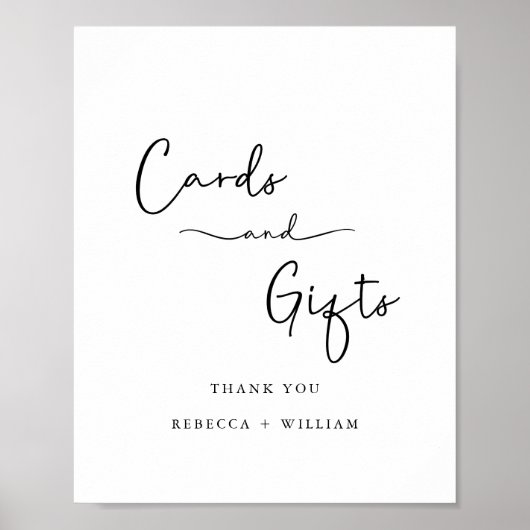 Moderne handgeschreven Kaarten en cadeaubonnen Poster (Voorkant)