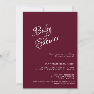 Moderne handgeschreven kalligrafie baby shower kaart