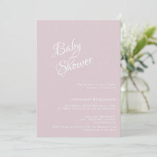Moderne handgeschreven kalligrafie baby shower kaart