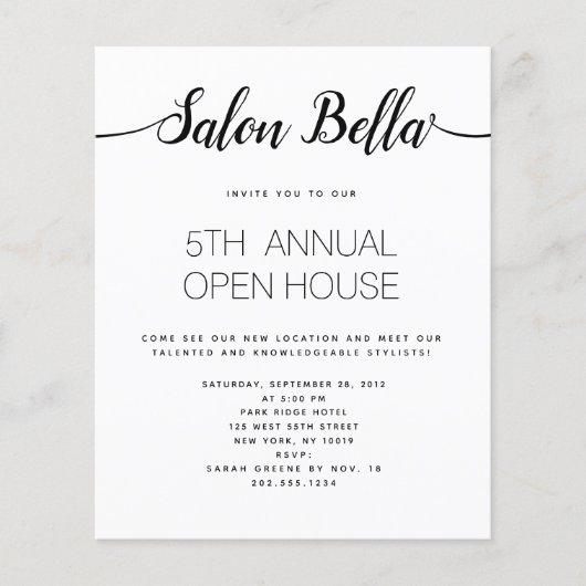 Moderne handgeschreven kalligrafie Beauty Salon Flyer (Voorkant)