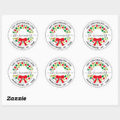 Moderne handgeschreven kalligrafie Kerstmis Adres Ronde Sticker (Vel)