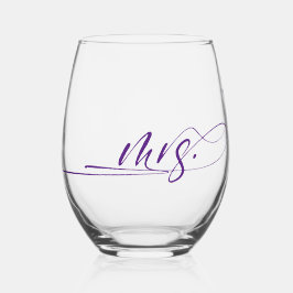 Moderne handgeschreven kalligrafie Mrs. Wijnglas Zonder Voet