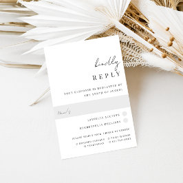 Moderne handgeschreven keuze voor weduwen tussen h RSVP kaartje