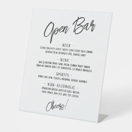 Moderne handgeschreven koppen Eenvoudige open bar  Reclamebord Met Voetstuk