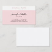 Moderne handgeschreven lettertypefunctie roze luxe visitekaartje (Voorkant / Achterkant)