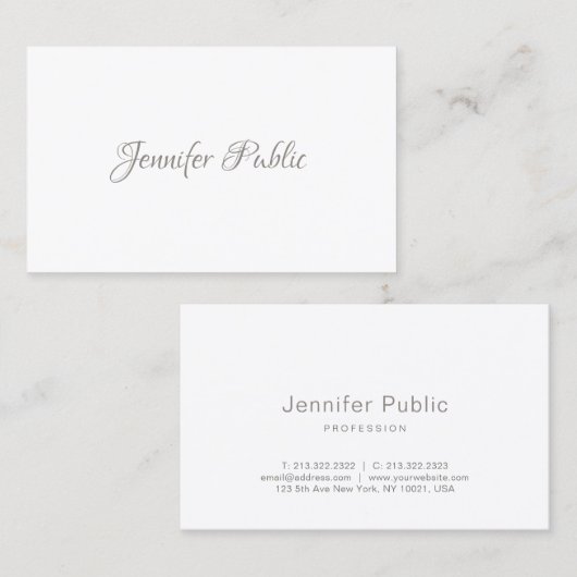 Moderne handgeschreven miniatuur handgeschreven sc visitekaartje (Voorkant / Achterkant)