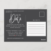 Moderne handgeschreven monochrome foto's bruiloft briefkaart (Achterkant)