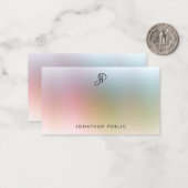 Moderne handgeschreven monogram kleurrijke Sjabloo Notitiekaartje (Voorkant / Achterkant in situ)