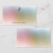 Moderne handgeschreven monogram kleurrijke Sjabloo Notitiekaartje (Voorkant / Achterkant)